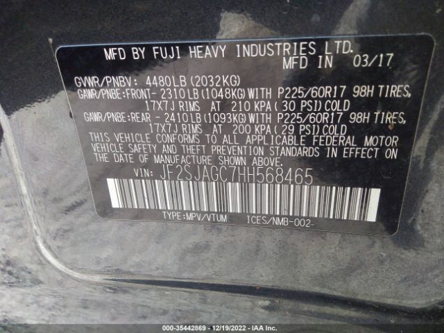 JF2SJAGC7HH568465 Subaru Forester Premium