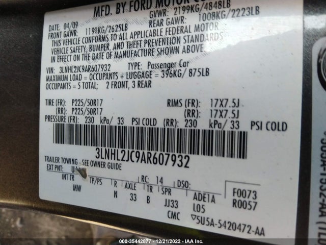 Lincoln MKZ 2010 3LNHL2JC9AR607932 Image 14