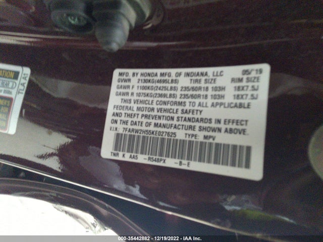 Honda CR-V EX 2019 7FARW2H55KE027625 Image 9