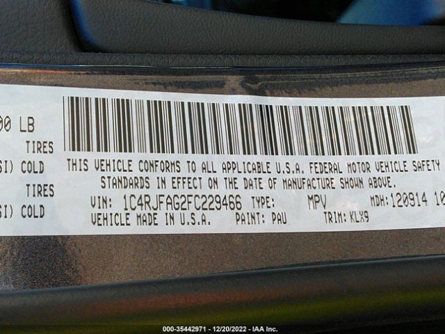 1C4RJFAG2FC229466 Jeep Grand Cherokee Altitude
