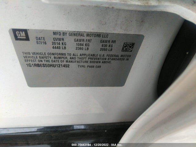 2017 Chevrolet Volt, VIN: 1G1RB6S50HU121492