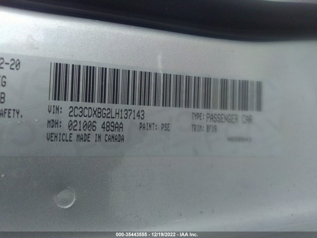 Dodge Charger Sxt 2020 2C3CDXBG2LH137143 Image 9