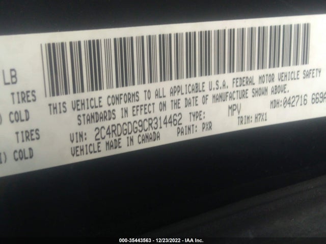 Dodge Grand Caravan Crew 2012 2C4RDGDG9CR314462 Image 9