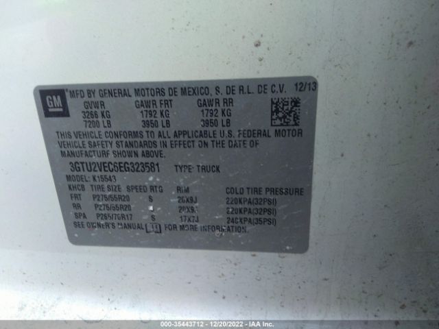 3GTU2VEC6EG323581 GMC Sierra 1500 Slt