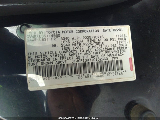 JTJGF10U710102660 Lexus RX 300
