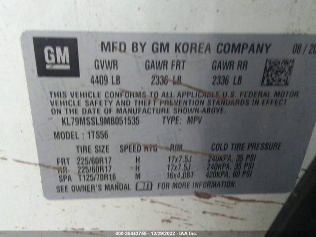 Chevrolet Trailblazer Activ 2021 KL79MSSL9MB051535 Image 10