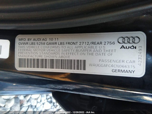 Audi A6 2012 WAUGGAFC4CN066315 Image 9