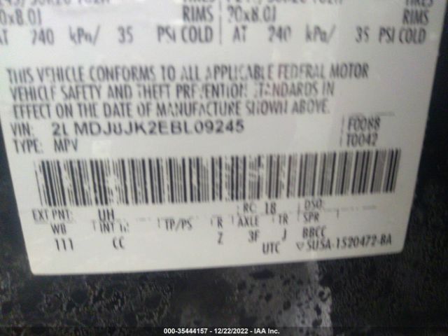 2LMDJ8JK2EBL09245 Lincoln MKX