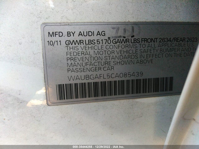 Audi S4 2012 WAUBGAFL5CA085439 Image 9