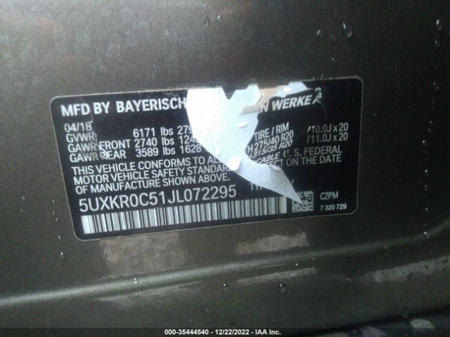 5UXKR0C51JL072295 BMW X5 Xdrive35i