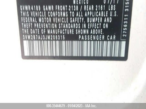3VW2B7AJ3JM206315 Volkswagen Jetta 1.4t S