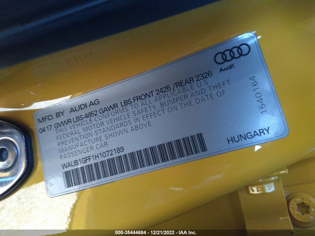2017 Audi S3, VIN: WAUB1GFF1H1072189