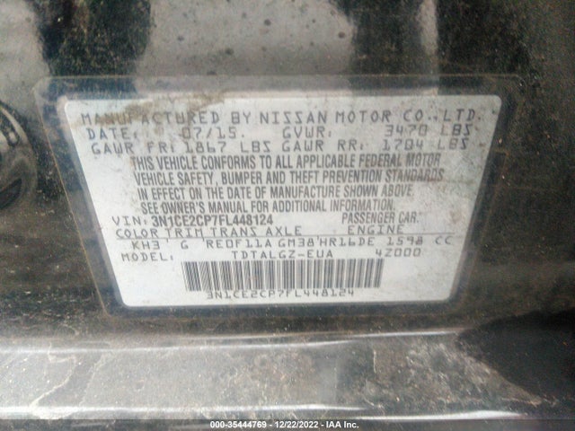 2015 NISSAN VERSA NOTE SR VIN: 3N1CE2CP7FL448124