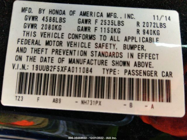 19UUB2F5XFA011084 Acura Tlx V6 Tech