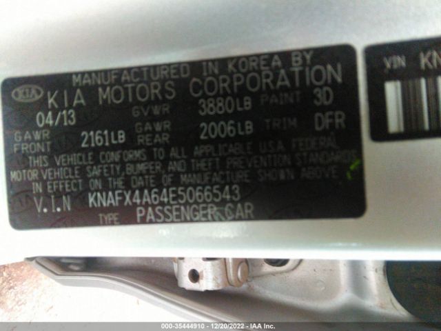 KNAFX4A64E5066543 KIA FORTE LX