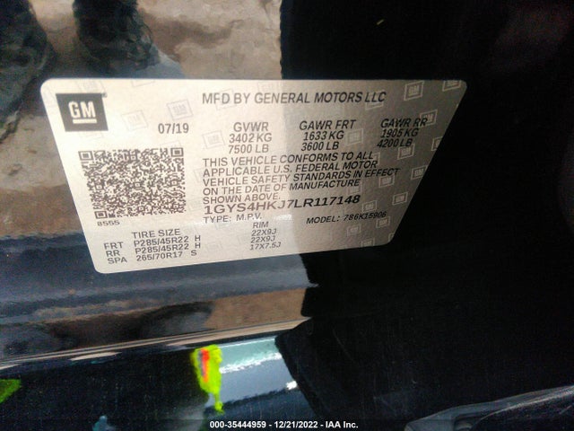 2020 Cadillac Escalade, VIN: 1GYS4HKJ7LR117148