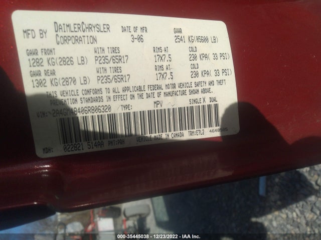 Chrysler Pacifica 2006 2A4GM48406R806320 Image 10