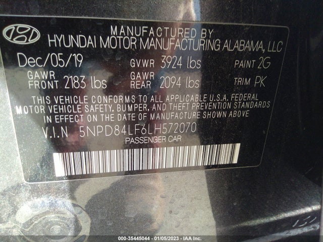 Hyundai mpi nu 2020 5NPD84LF6LH572070 Image 27
