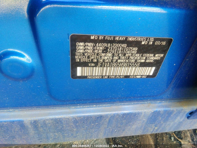 2017 Subaru WRX, VIN: JF1VA1B65H9815558