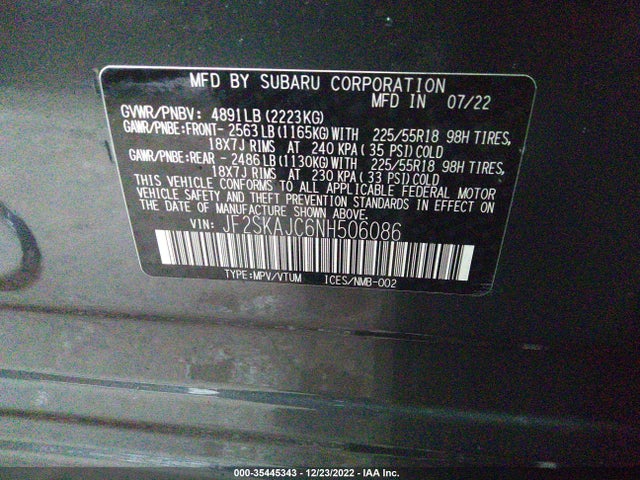 Subaru Forester 2022 JF2SKAJC6NH506086 Image 9