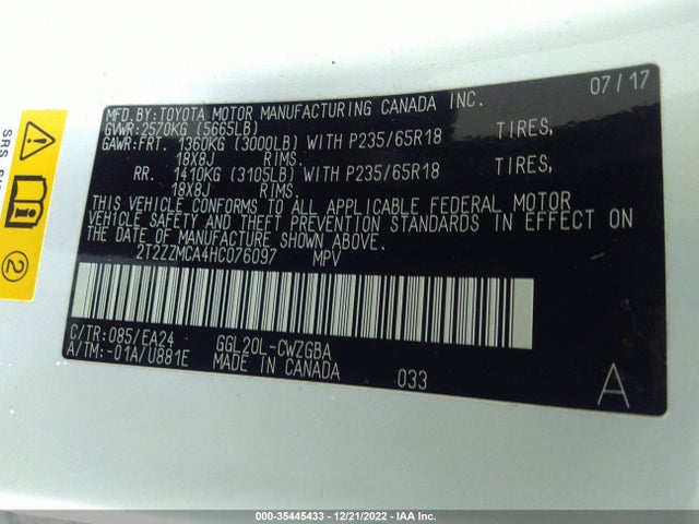2T2ZZMCA4HC076097 Lexus Rx Rx 350