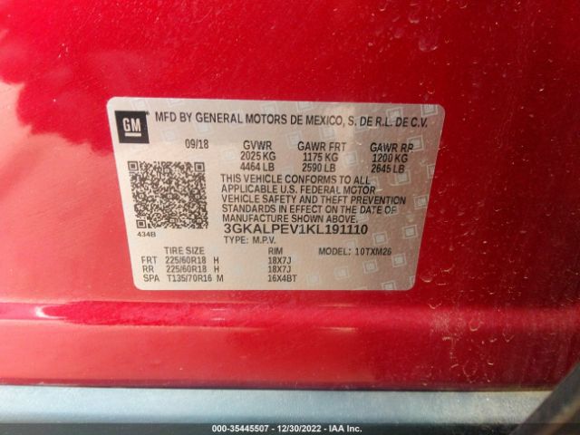 3GKALPEV1KL191110 GMC Terrain Slt