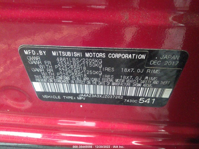 JA4AZ3A3XJZ037262 Mitsubishi Outlander Es/se/sel/le