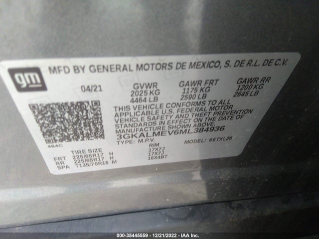 GMC Terrain Sle 2021 3GKALMEV6ML384936 Image 9