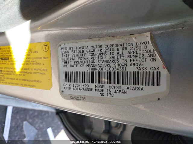 Lexus LS 430 2001 JTHBN30FX10034351 Image 10