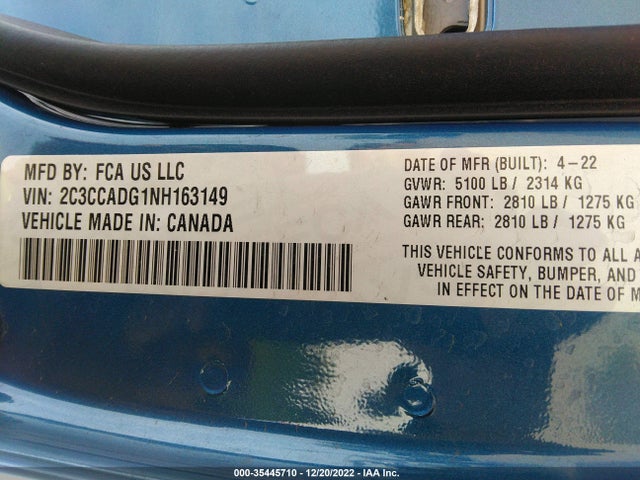 2022 Chrysler 300, VIN: 2C3CCADG1NH163149