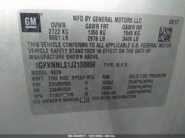 1GKKNNLS1JZ130858 GMC ACADIA SLT