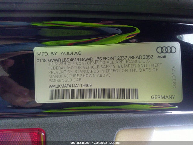 WAUKMAF41JA119469 Audi A4 Premium/tech Premium