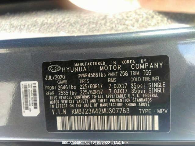 2021 Hyundai Tucson, VIN: KM8J23A42MU307763