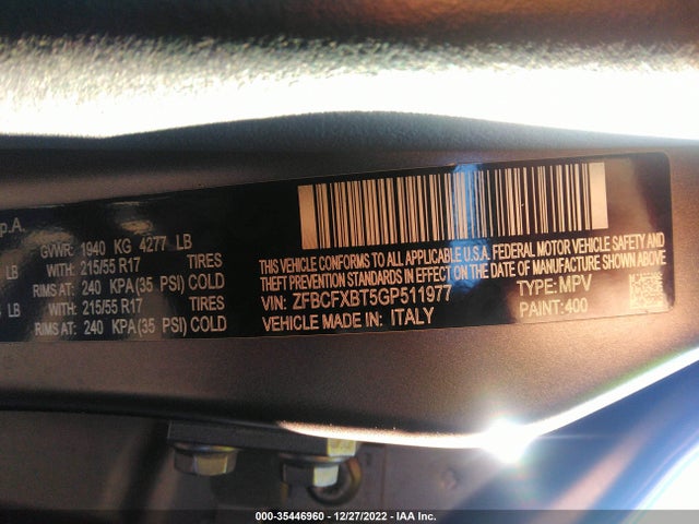 ZFBCFXBT5GP511977 Fiat 500x Easy