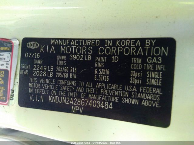 KNDJN2A28G7403484 KIA Soul Base