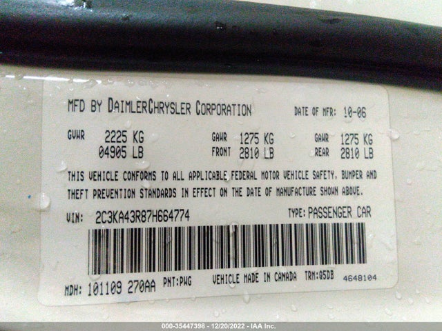Chrysler 300 2007 2C3KA43R87H664774 Image 11