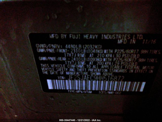 JF2SJAEC9HH516872 Subaru Forester Premium