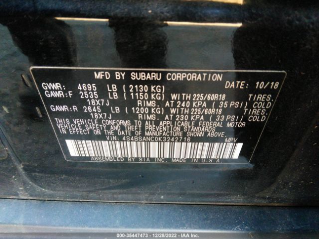 4S4BSANC0K3242716 Subaru Outback Limited