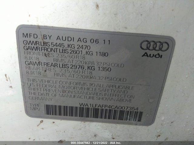Audi Q5 2.0t Premium Plus 2012 WA1LFAFP4CA007354 Image 9