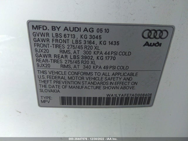 Audi Q7 3.6l Premium Plus 2010 WA1LYAFE7AD008406 Image 11