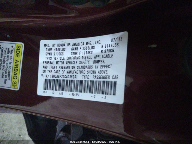 Acura Tl Auto 2012 19UUA8F21CA039251 Image 10