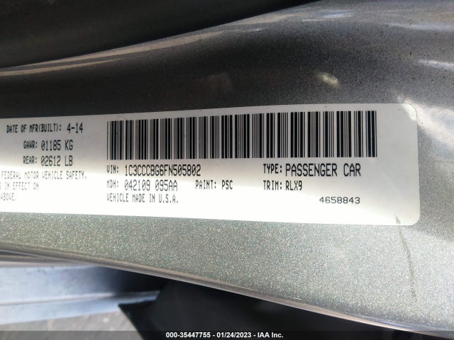 2015 Chrysler 200, VIN: 1C3CCCBG6FN505802