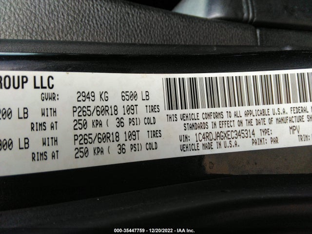 Dodge Durango Sxt 2014 1C4RDJAGXEC345314 Image 9