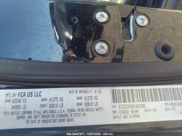 Dodge Challenger Sxt 2019 2C3CDZAG0KH620982 Image 9