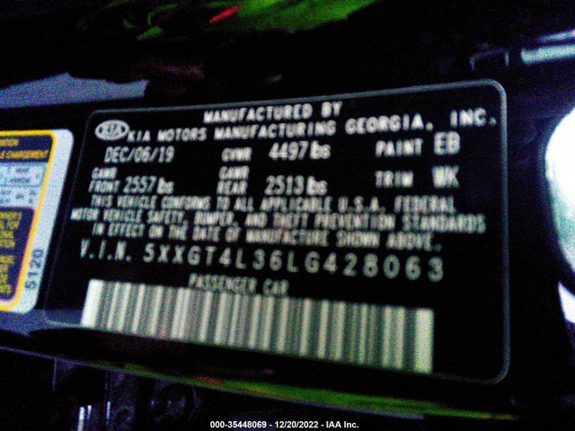 KIA Optima Lx 2020 5XXGT4L36LG428063 Image 10