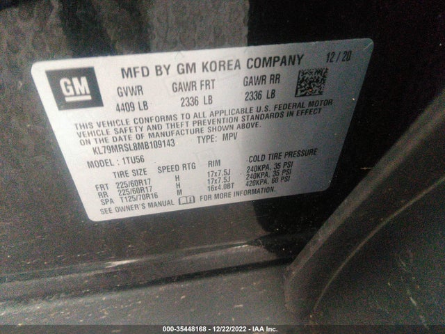 Chevrolet Trailblazer Lt 2021 KL79MRSL8MB109143 Image 9