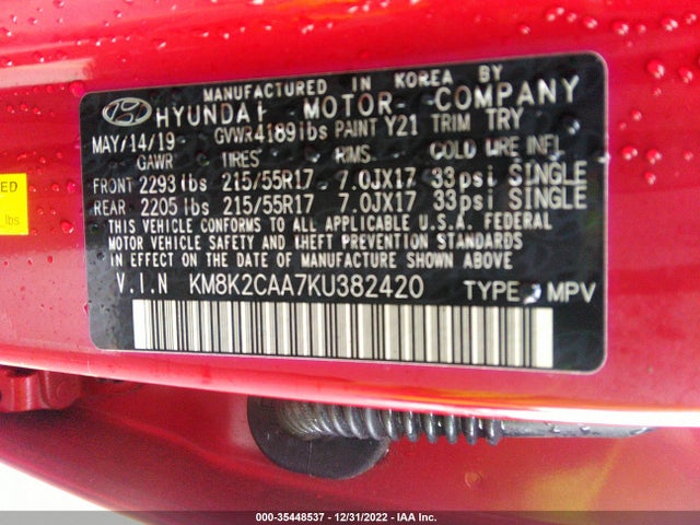 Hyundai Kona Sel 2019 KM8K2CAA7KU382420 Image 10