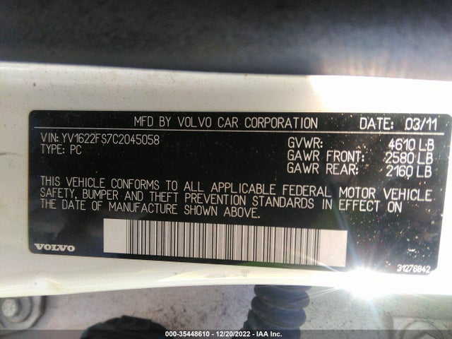 Volvo S60 2012 YV1622FS7C2045058 Image 10