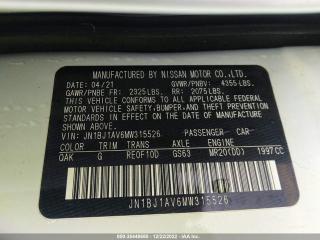 2021 Nissan Rogue, VIN: JN1BJ1AV6MW315526
