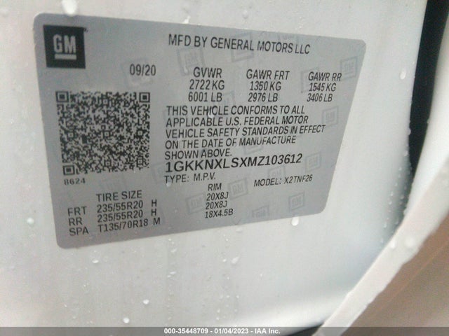 GMC Acadia 2021 1GKKNXLSXMZ103612 Image 9